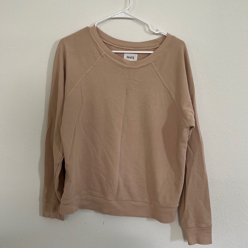 Mate the Label Organic Terry Raglan Sweatshirt in Latte